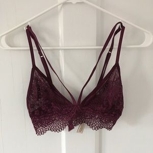 Purple lace strapped bralette